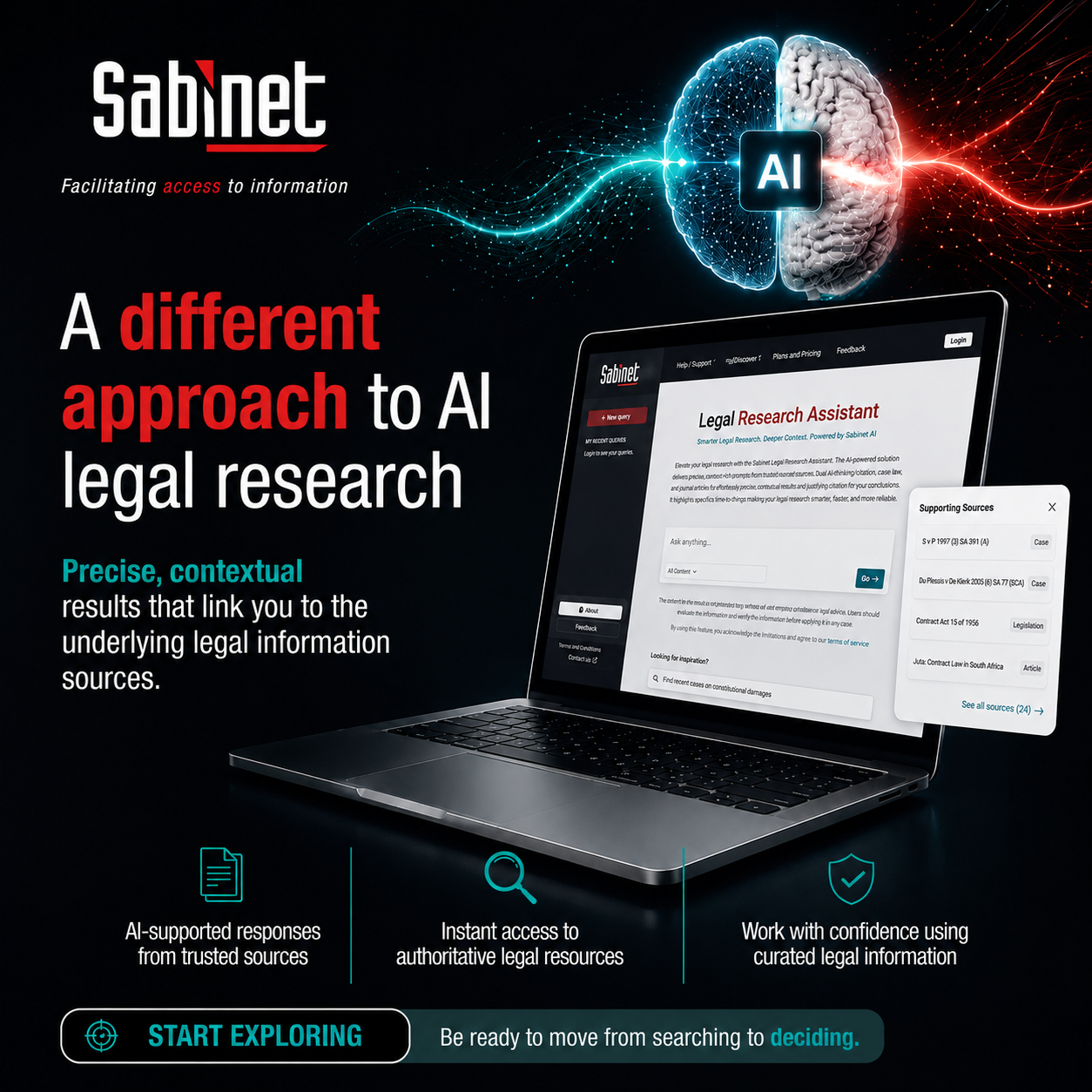 Sabinet Facebook ad: We are excited to introduce Sabinet's Legal Research…