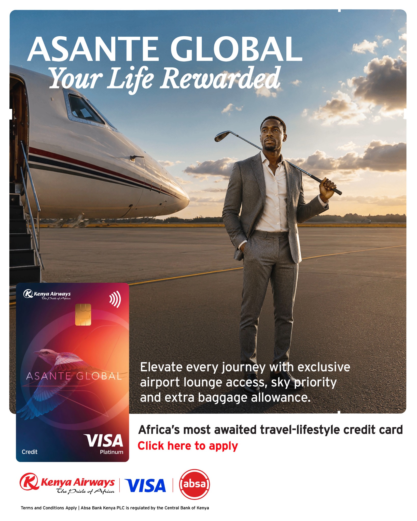 Visa Facebook ad: Kenya Airways PLC | Asante Global Credit Card Request Form