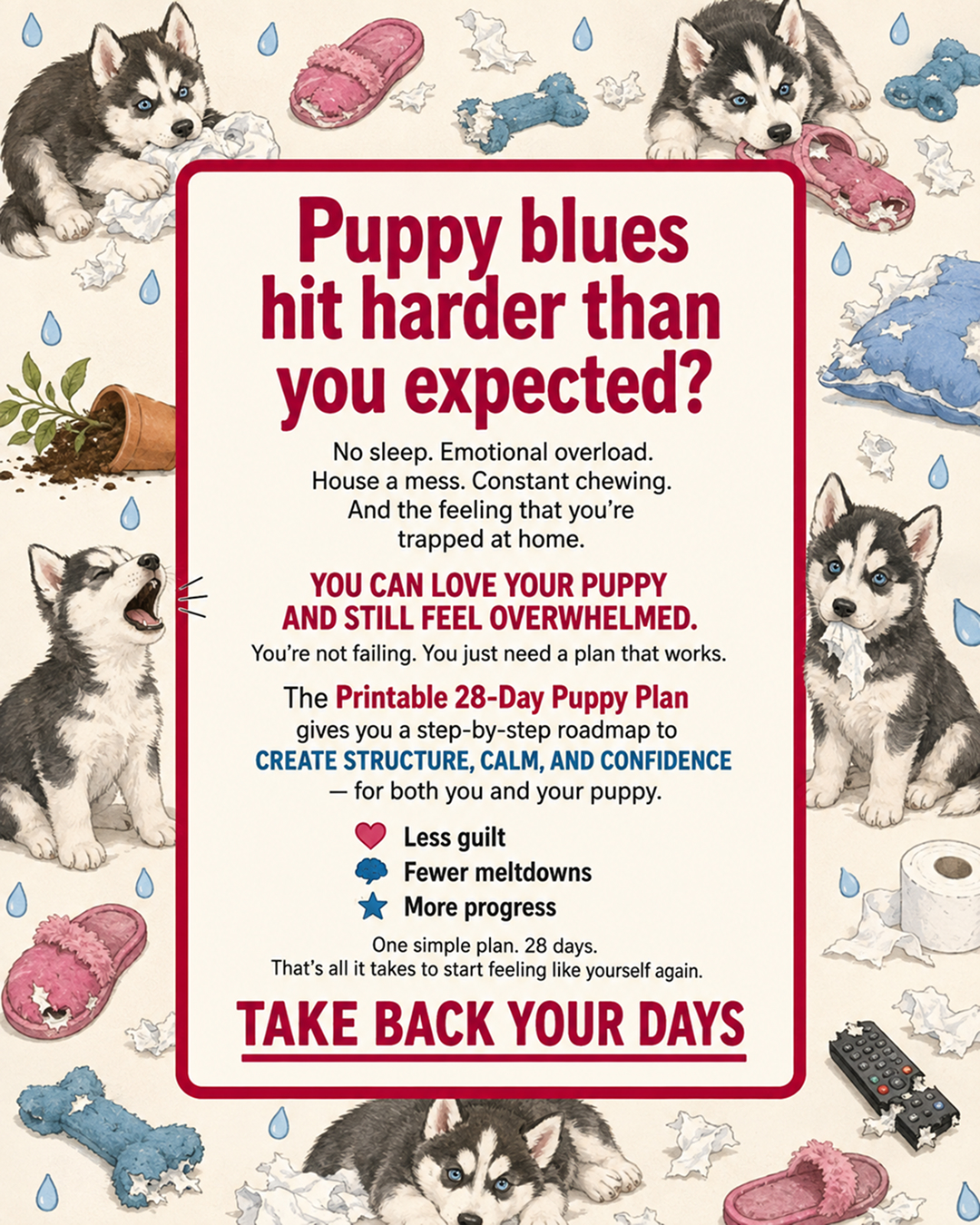Puppy Tips for Training Facebook ad: Dog training doesn’t have to mean stress, barking…