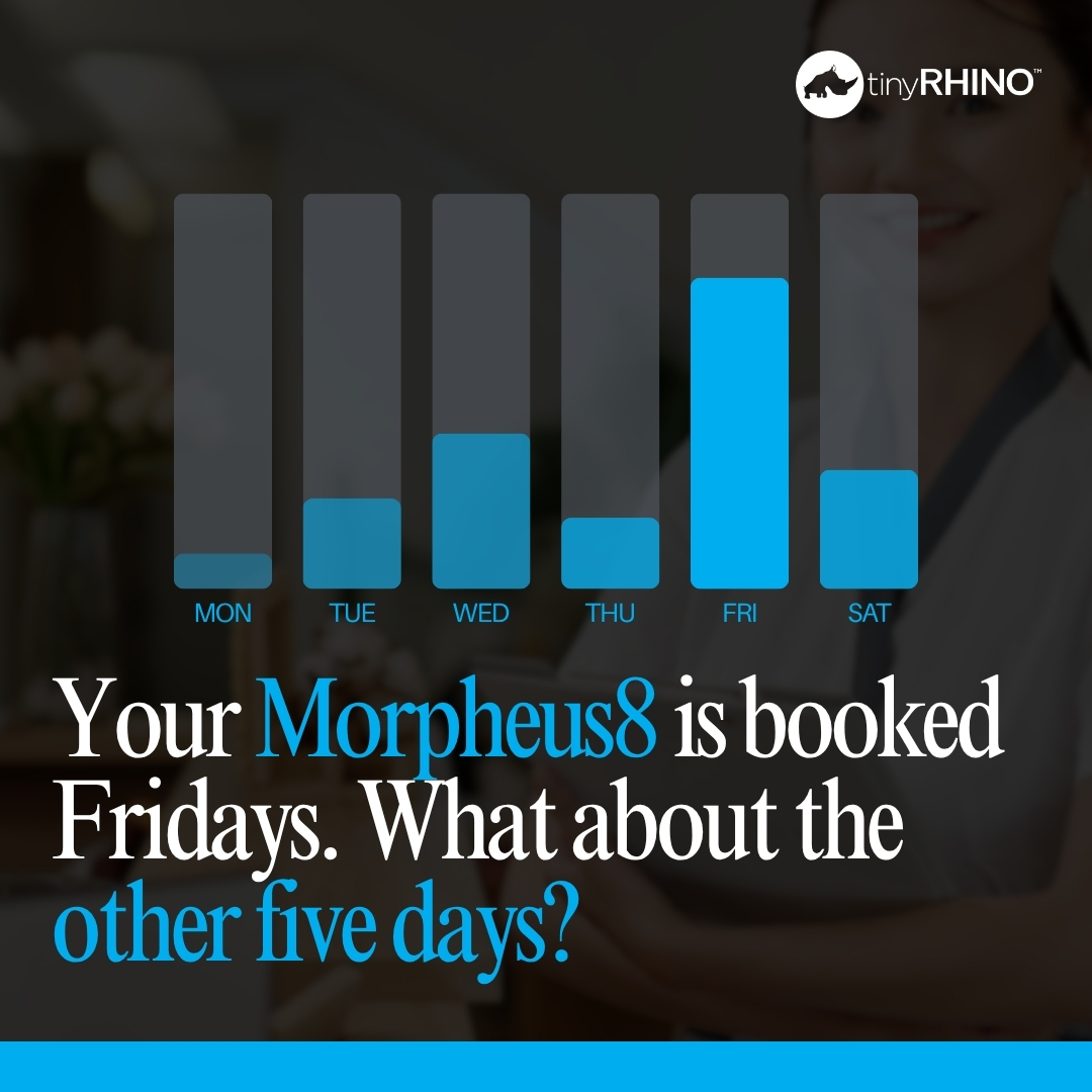 tinyRHINO Facebook ad: Your Morpheus8 Should Never Sit Idle.