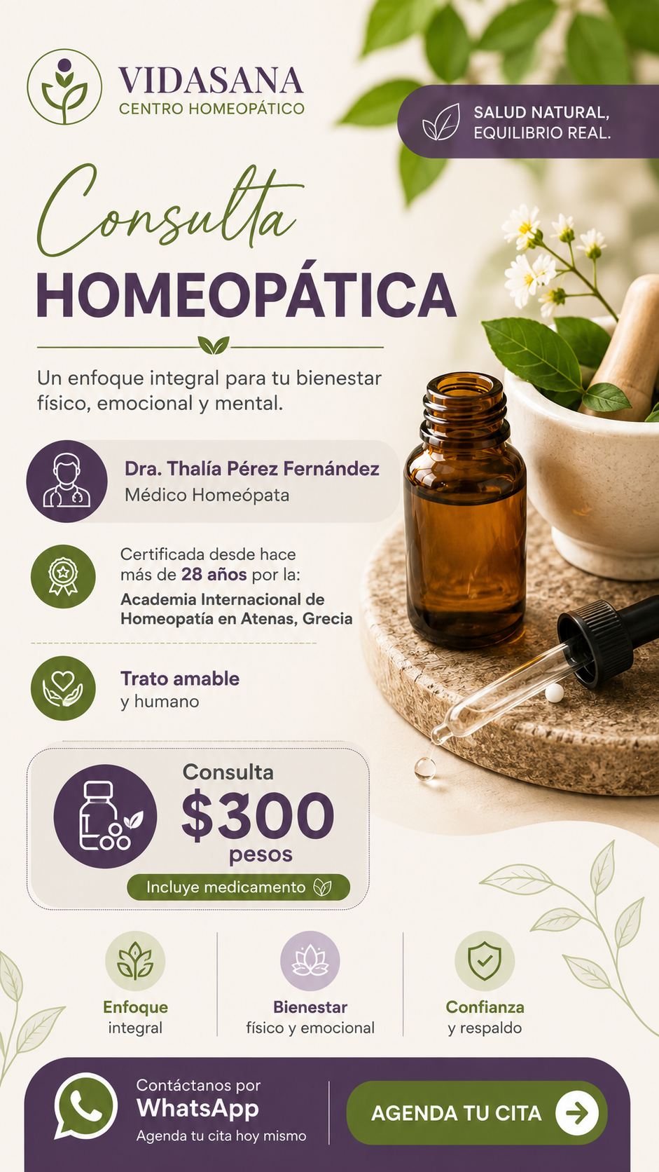 Homeópata Thalía Facebook ad: Realiza tu Cita