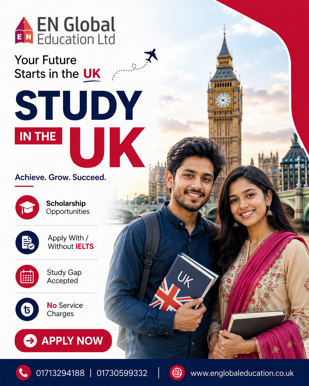 EN Global Education Ltd. Facebook ad: পরিবারসহ বিদেশে উচ্চশিক্ষার সুযোগ!