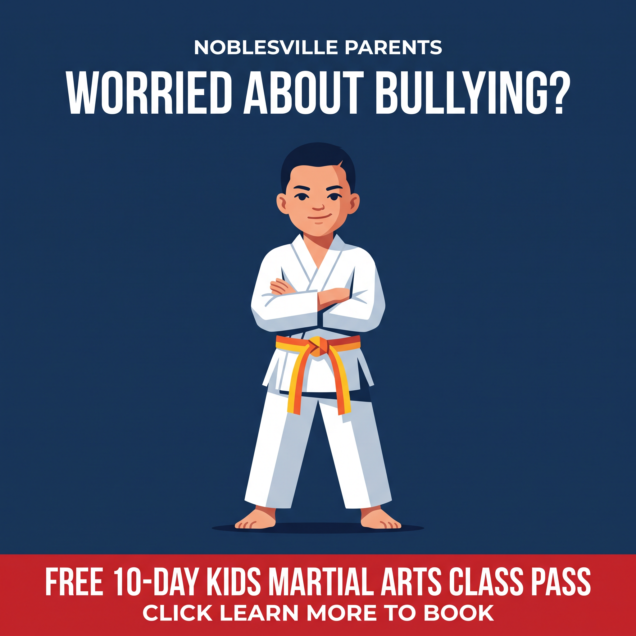American Blackbelt Martial Arts Facebook ad: Want a FREE 10-Day, Kids Martial Arts Class Pass?