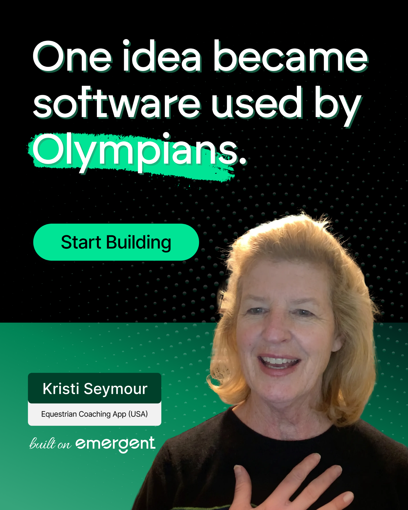 Emergent Labs Facebook ad: Build with Emergent