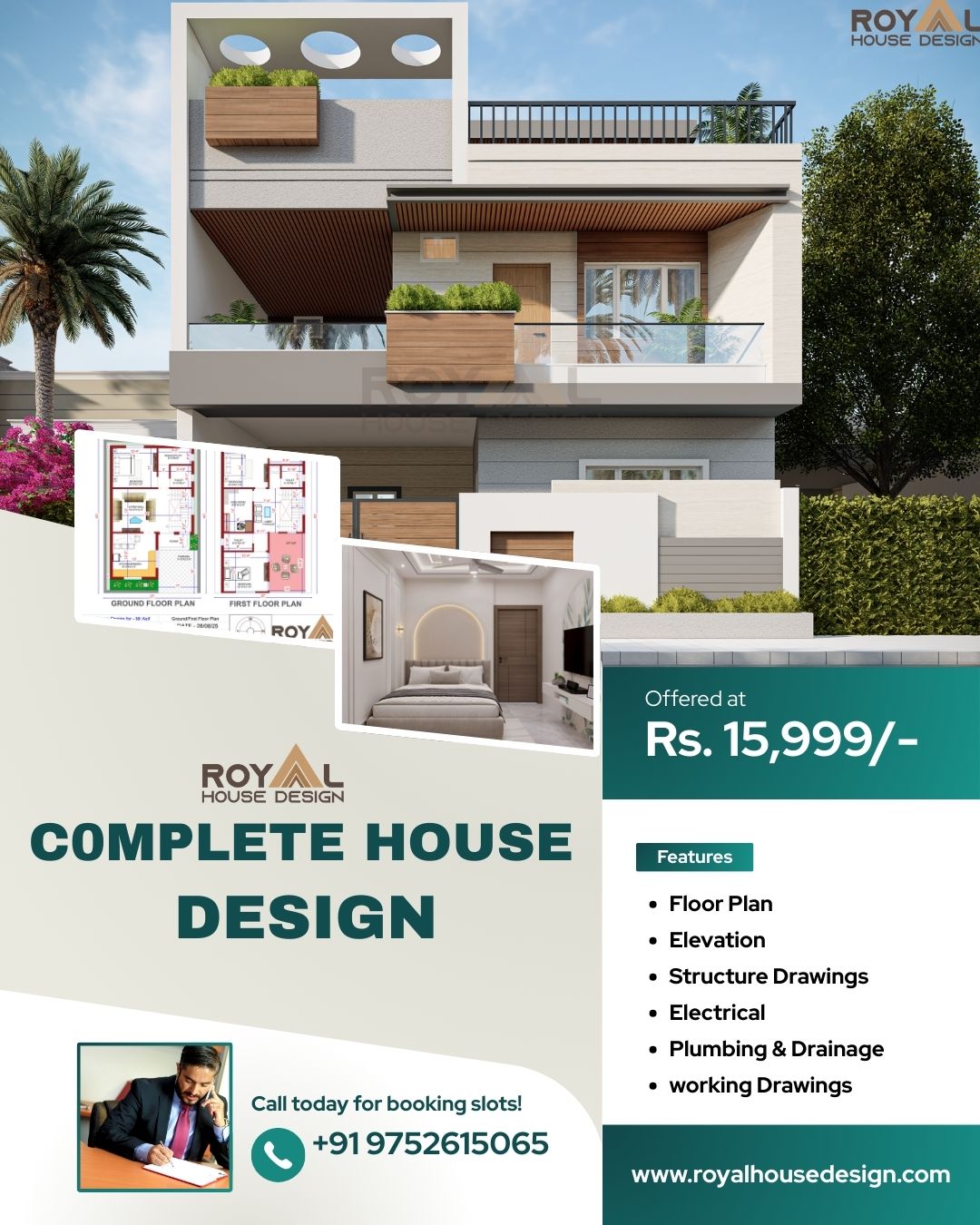 Royal House Design Facebook ad: Book Now