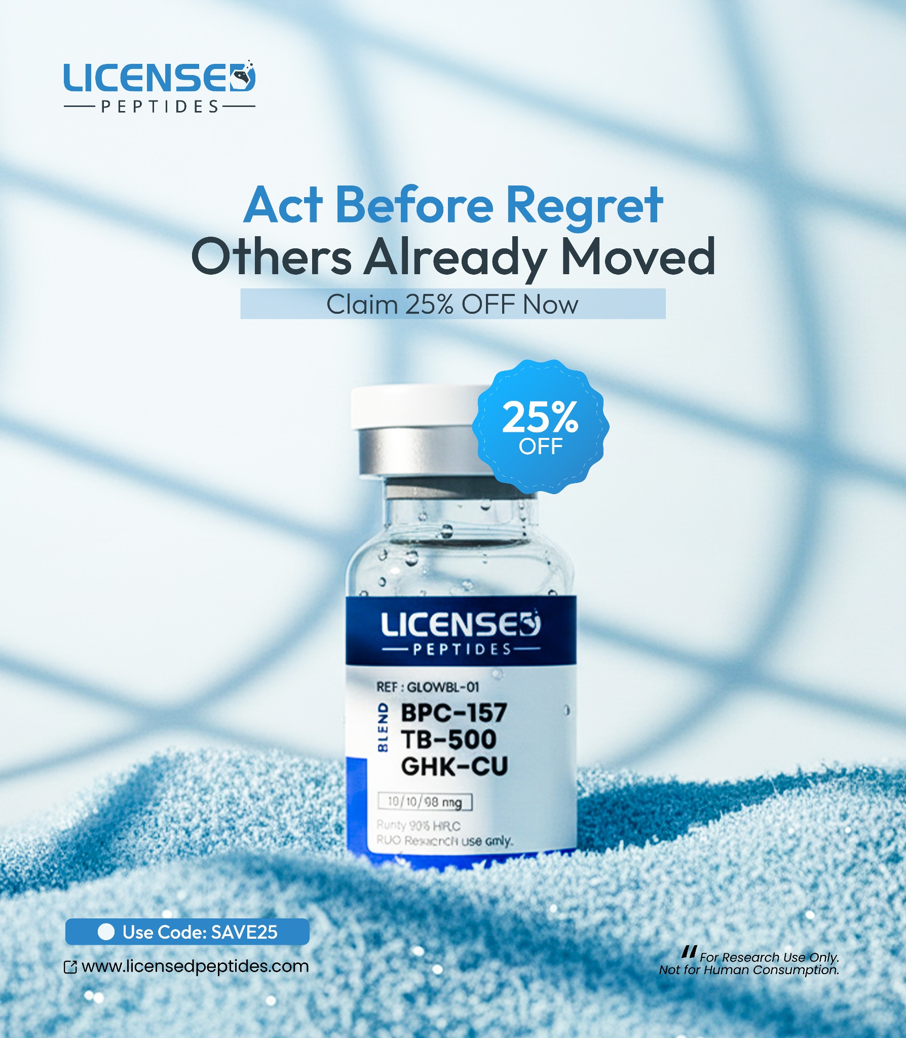 LicensedPeptides.com Facebook ad