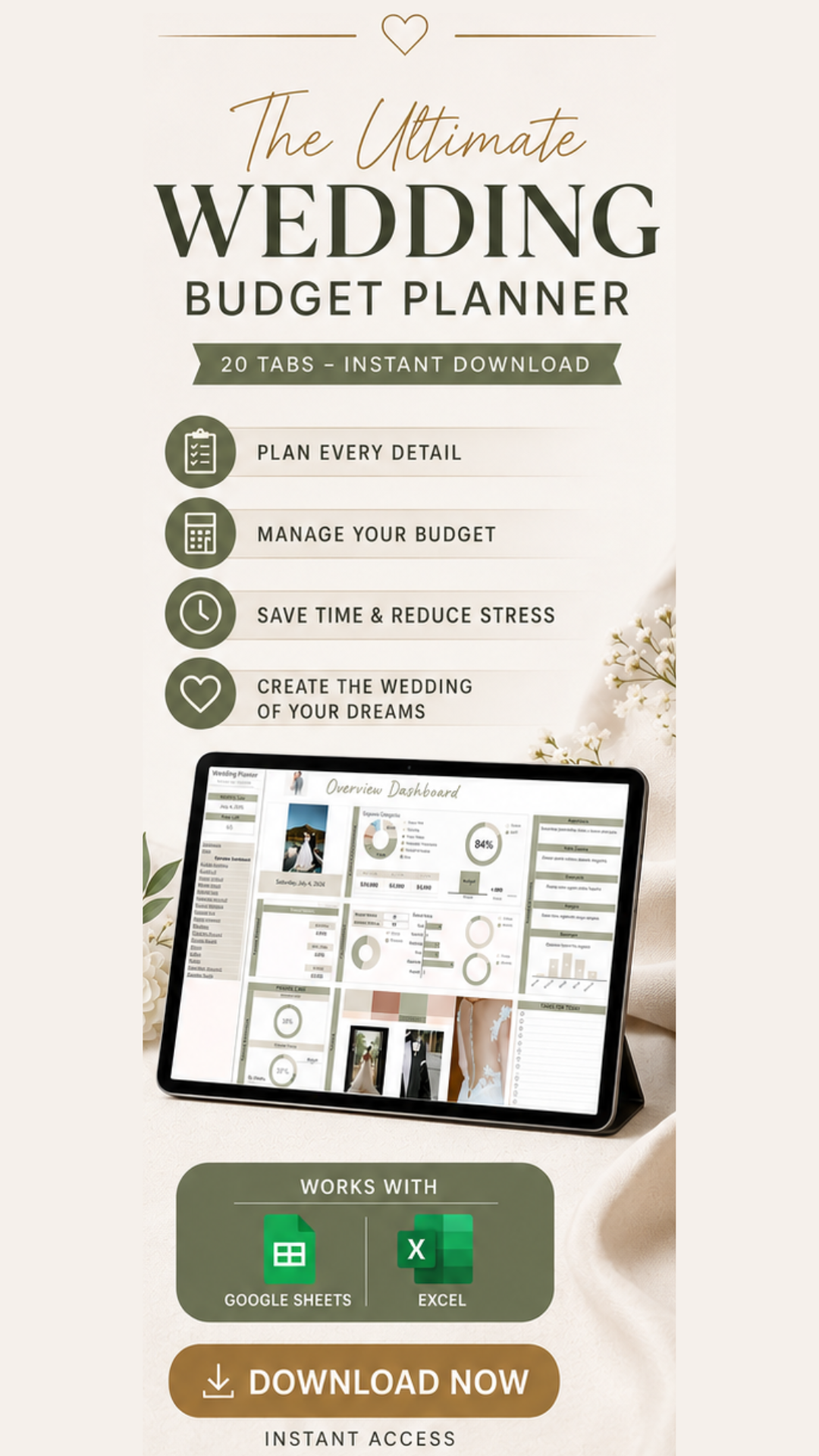 Wedding Budget Planner Facebook ad from Jun 4, 2026