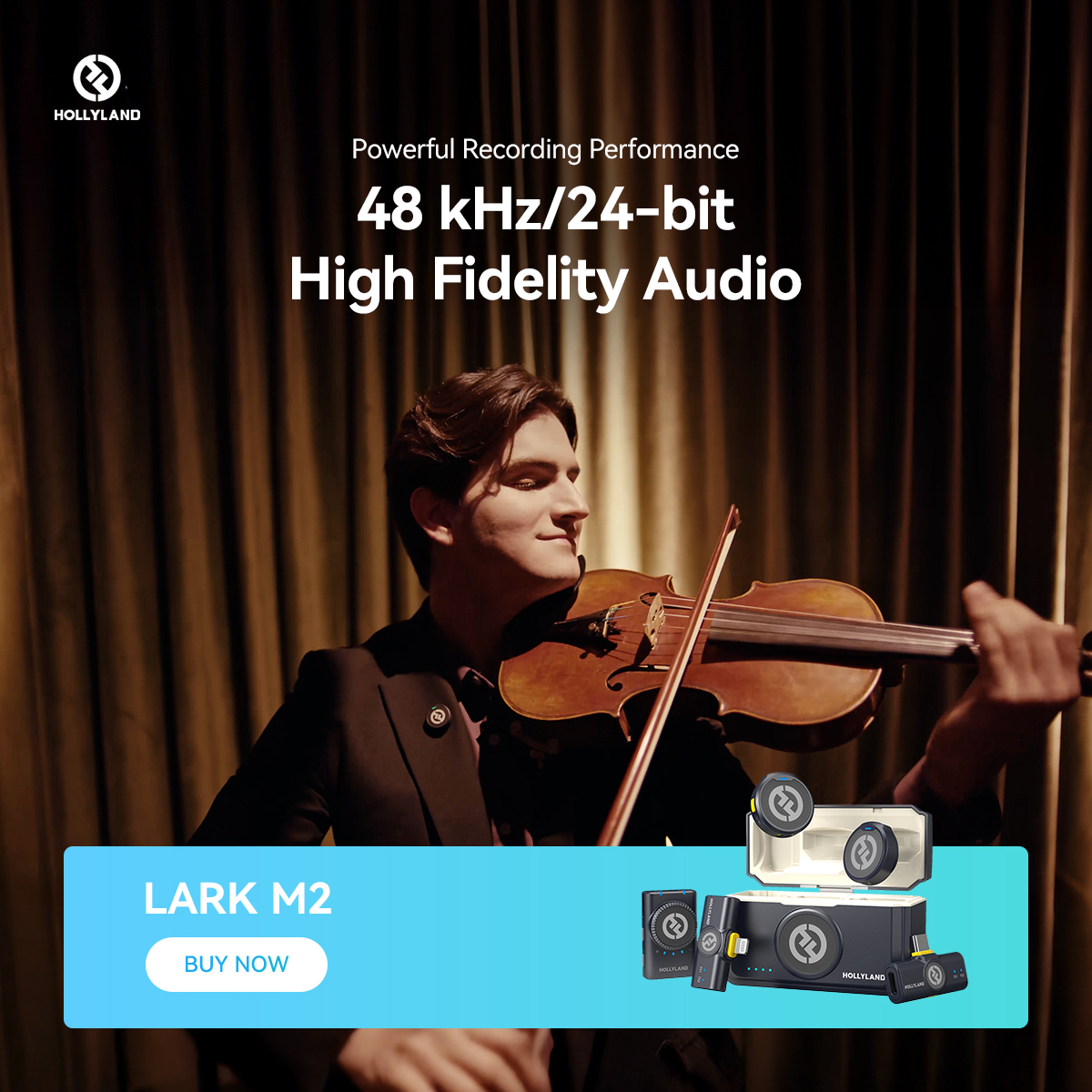 Hollyland EU Facebook ad: Audio a 48 kHz / 24 bit