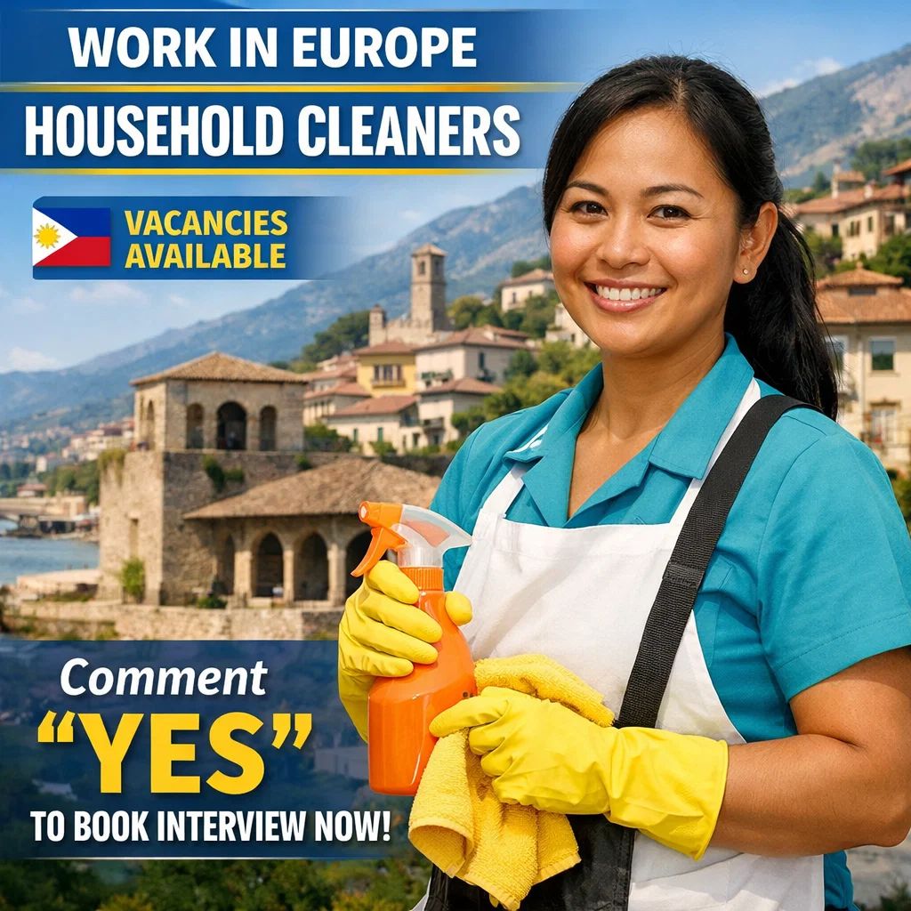 JobsGlobal.com and ACHR Global Immigration & Employment Services Facebook ad: OFW to work in Europe, Domestic Helpers, Cleaners…