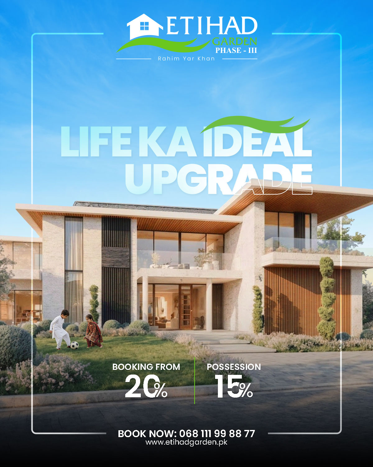 Etihad Garden Facebook ad: 5, 7, 10 & 20 Marla Plots