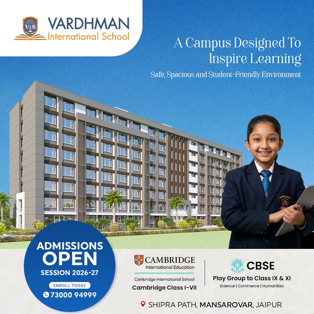 Vardhman International School Facebook ad: Admissions Open 2026-27