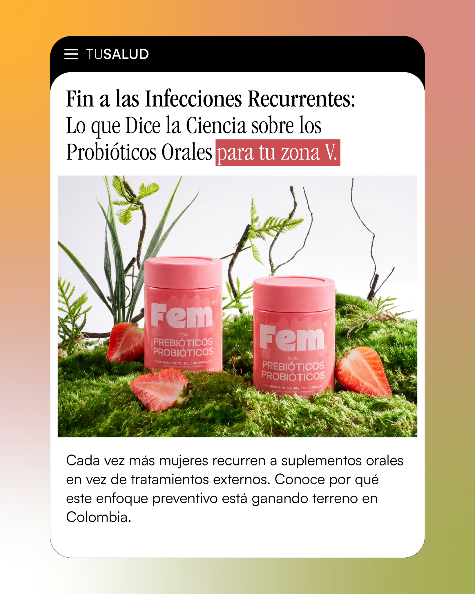 Fem Probiotics Facebook ad