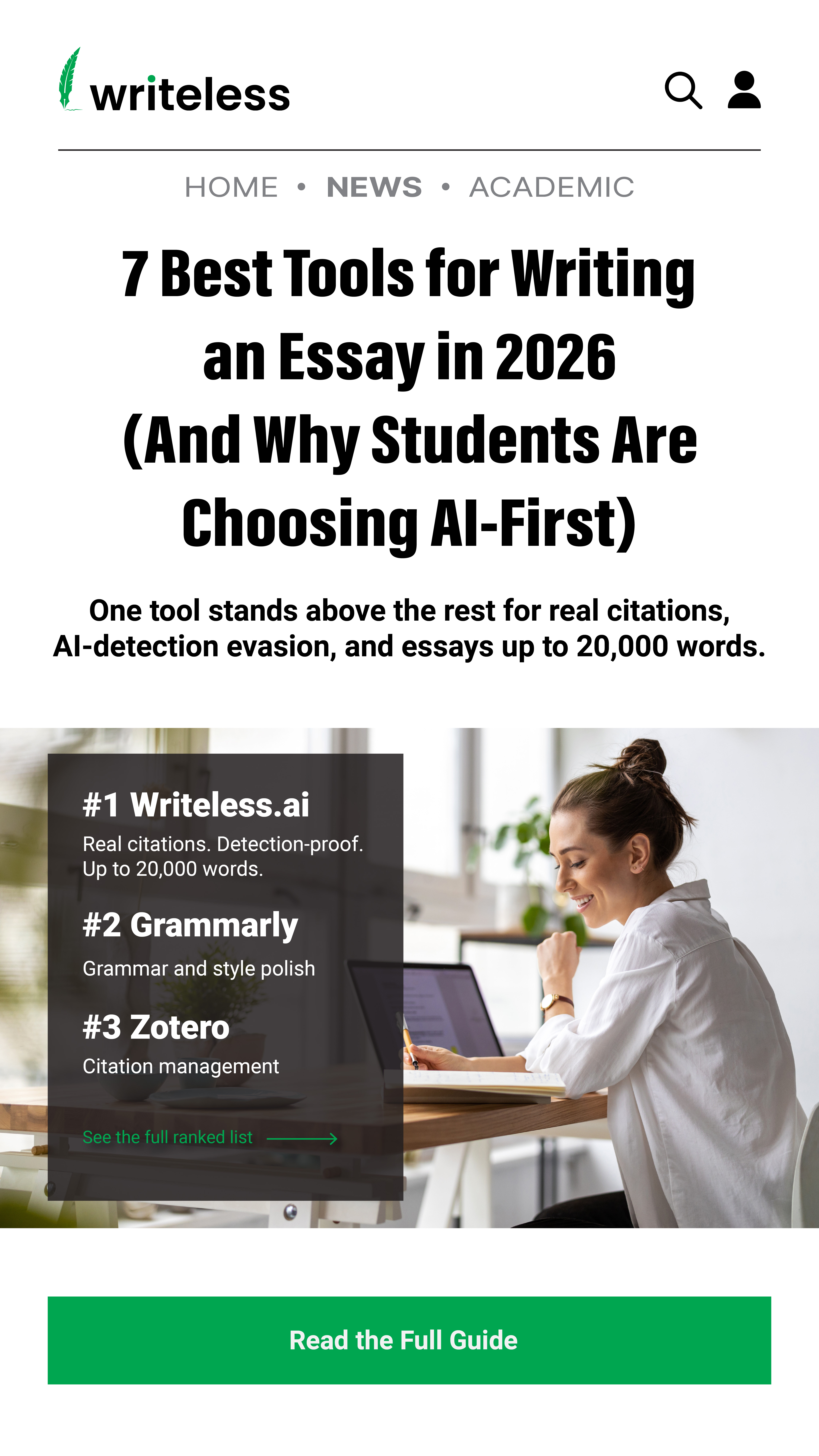 Writeless AI Facebook ad