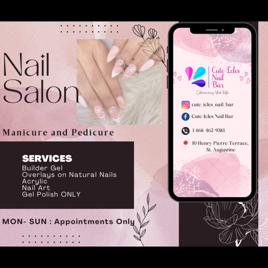 Cute-Icles Nail Bar Facebook ad: Book Now! Appointments available daily with flexible times.