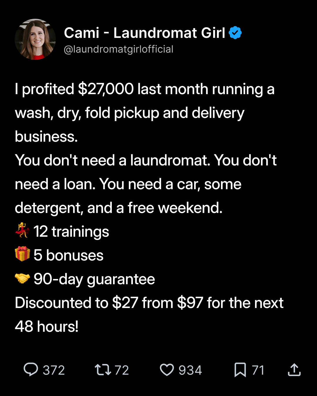 Laundromatgirlofficial Facebook ad