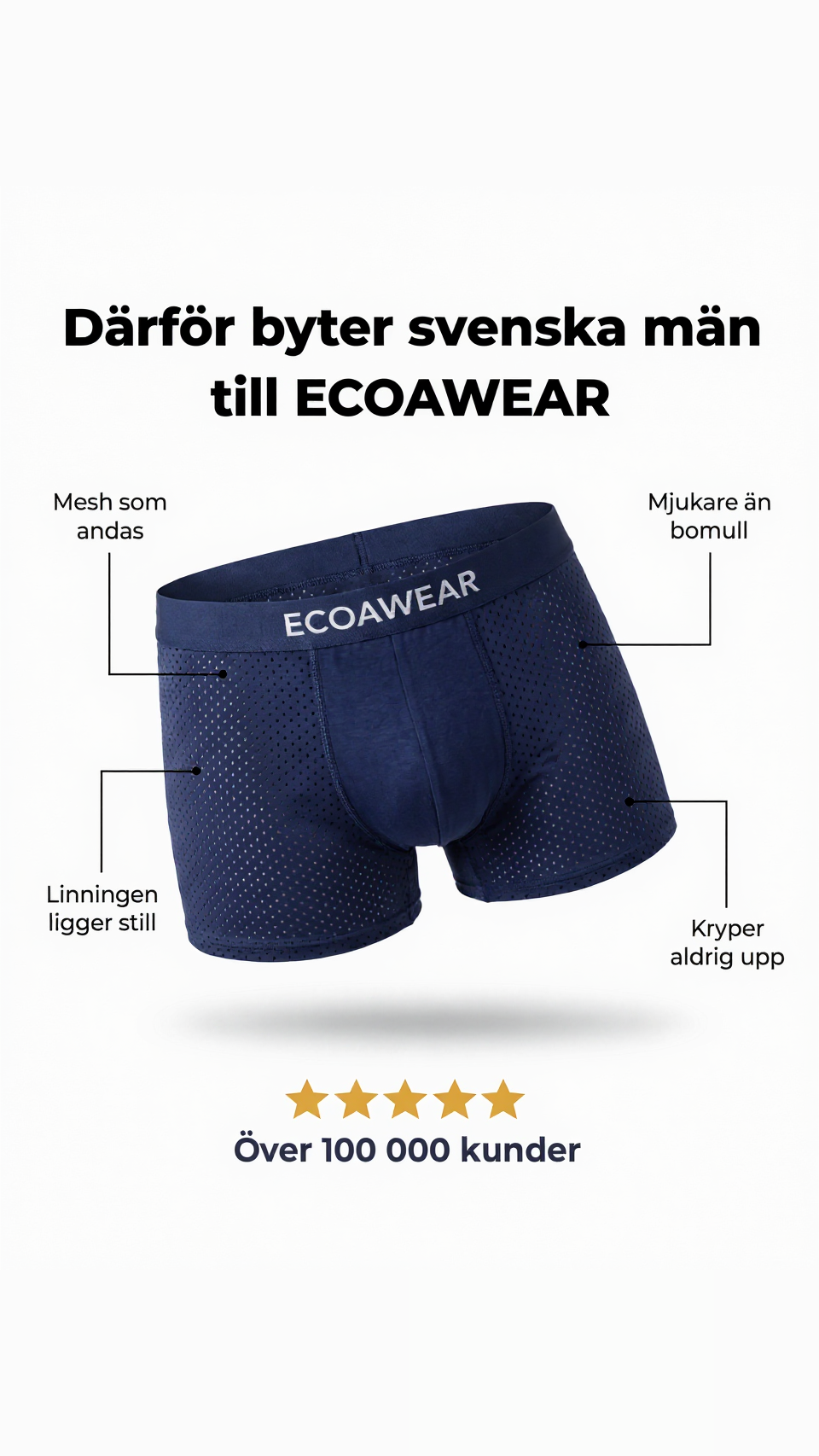 Ecoawear Komfort Facebook ad: SISTA CHANSEN: Köp 5, få 7 GRATIS.