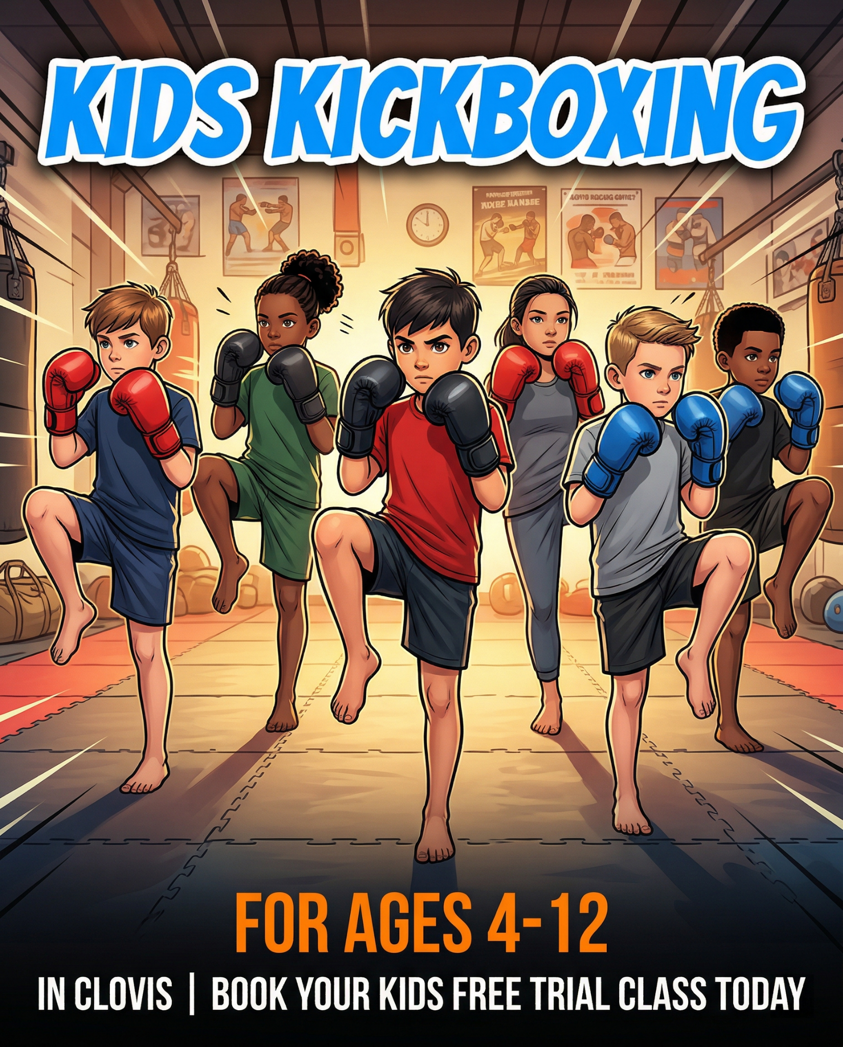 TKE Martial Arts Facebook ad: Free Kids Martial Arts Class in Clovis