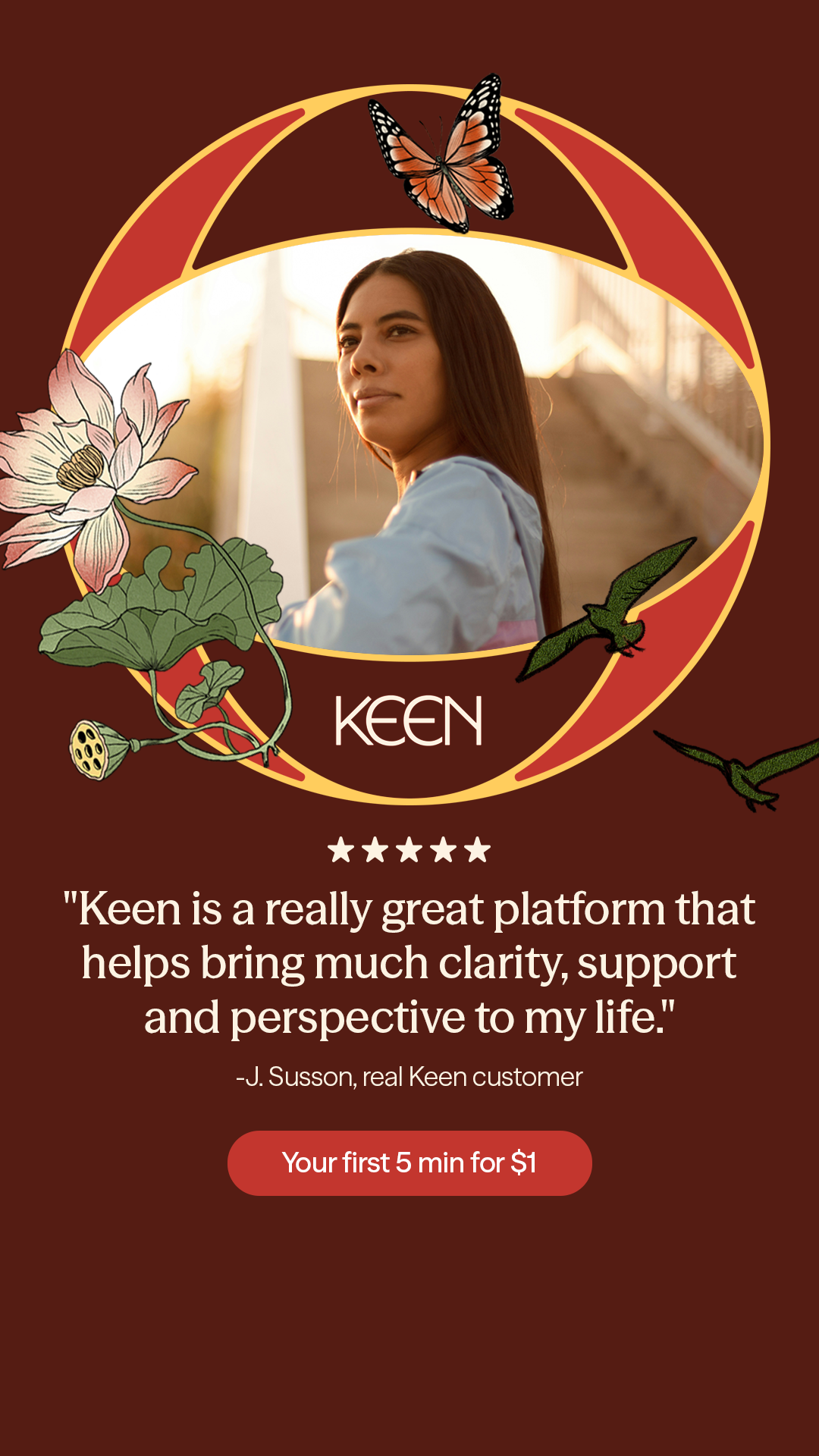 Keen.com Facebook ad: Backup for your instincts.