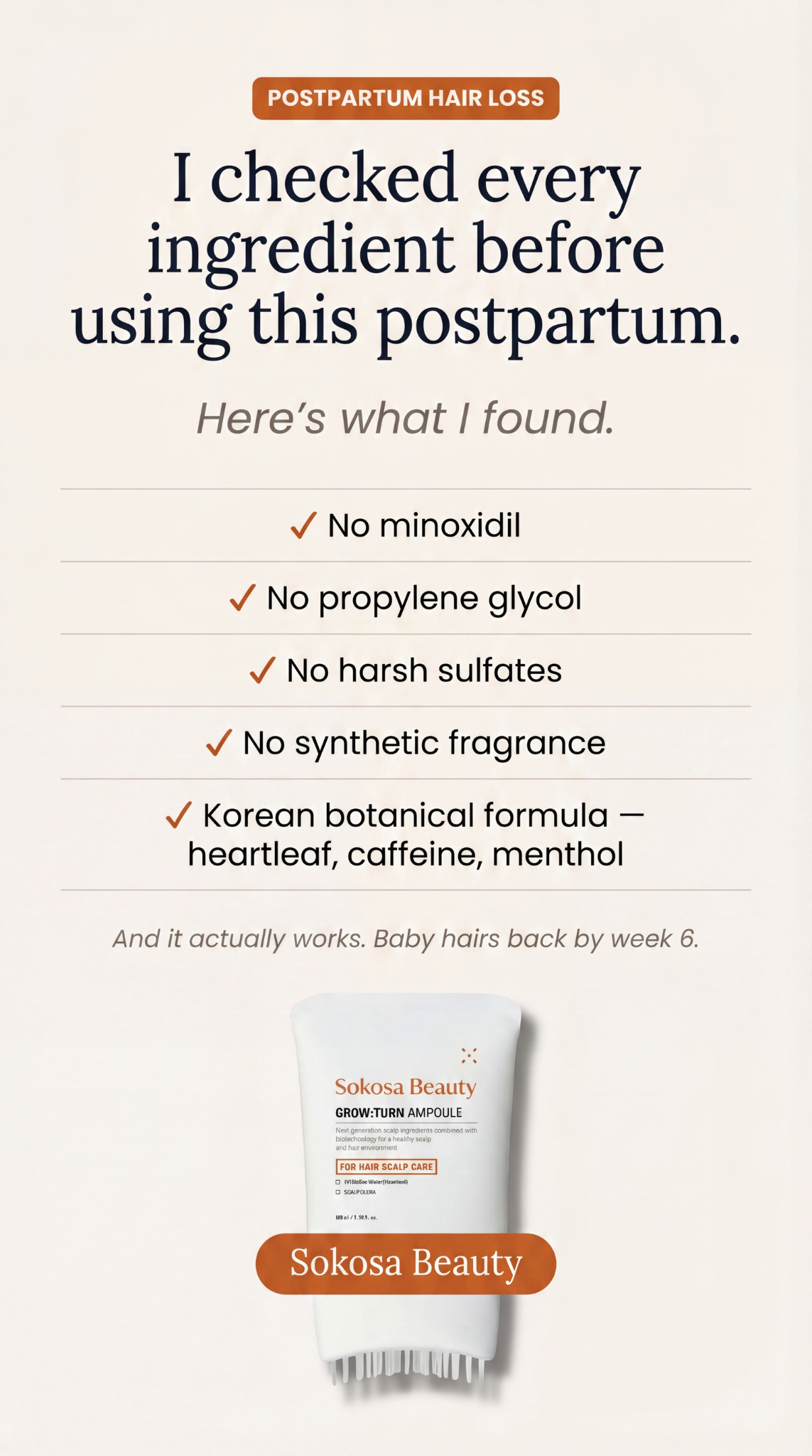 Korean Beauty Secrets Facebook ad: Still Shedding Postpartum? Here's Why