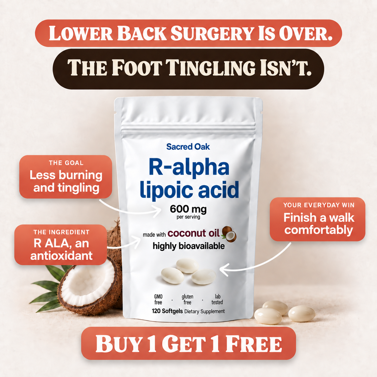 Erica Collins Facebook ad: Neuropathy after surgery isn't permanent. Your nerves just…