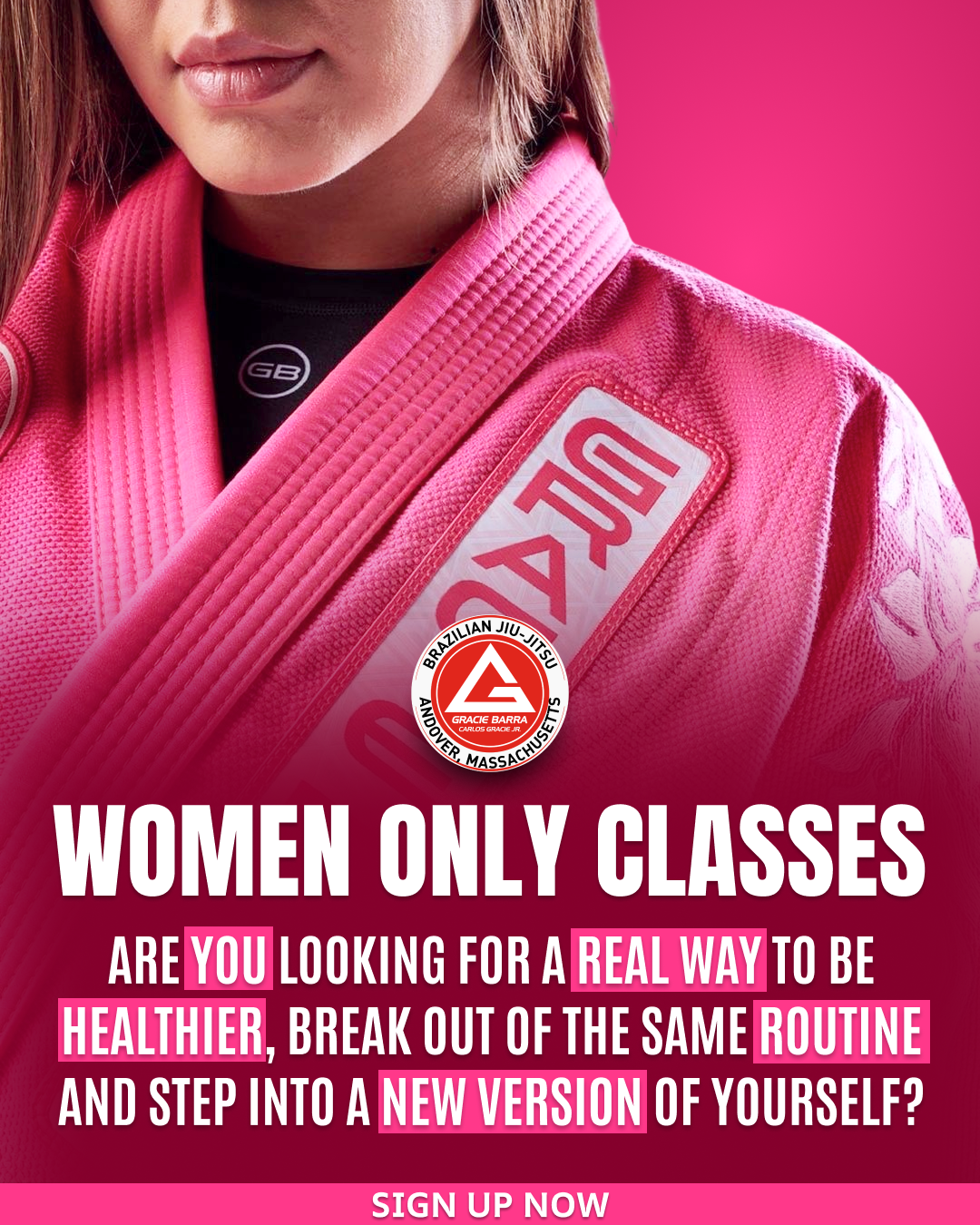 Gracie Barra Andover Facebook ad: Women Only Jiu-Jitsu Classes