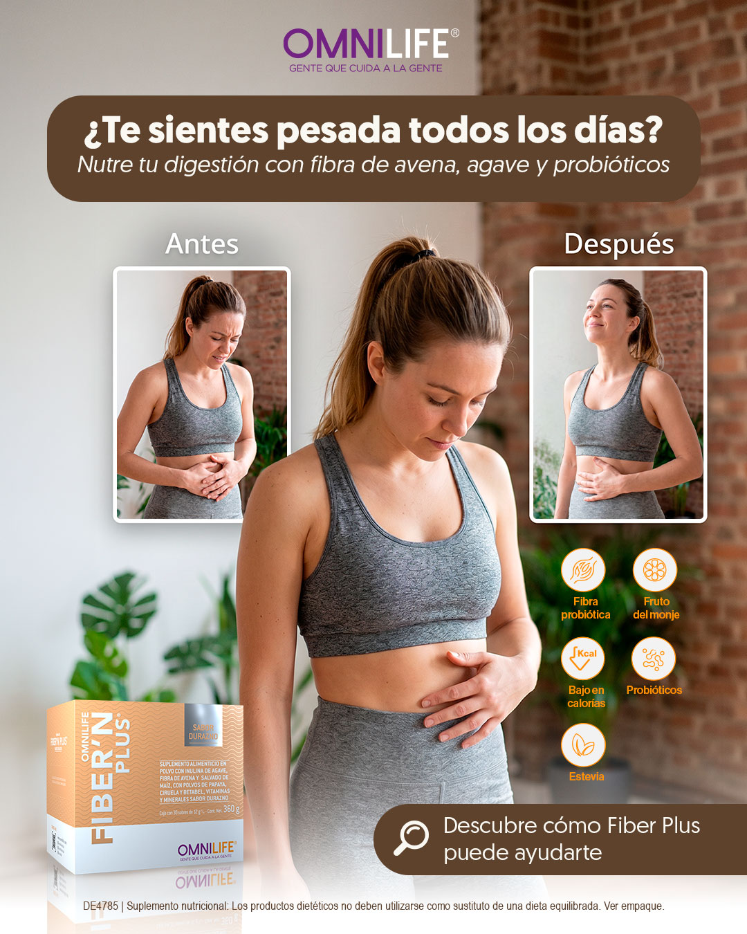 Omnilife Perú Facebook ad: Si buscas sentirte mejor cada día, Fiber Plus…