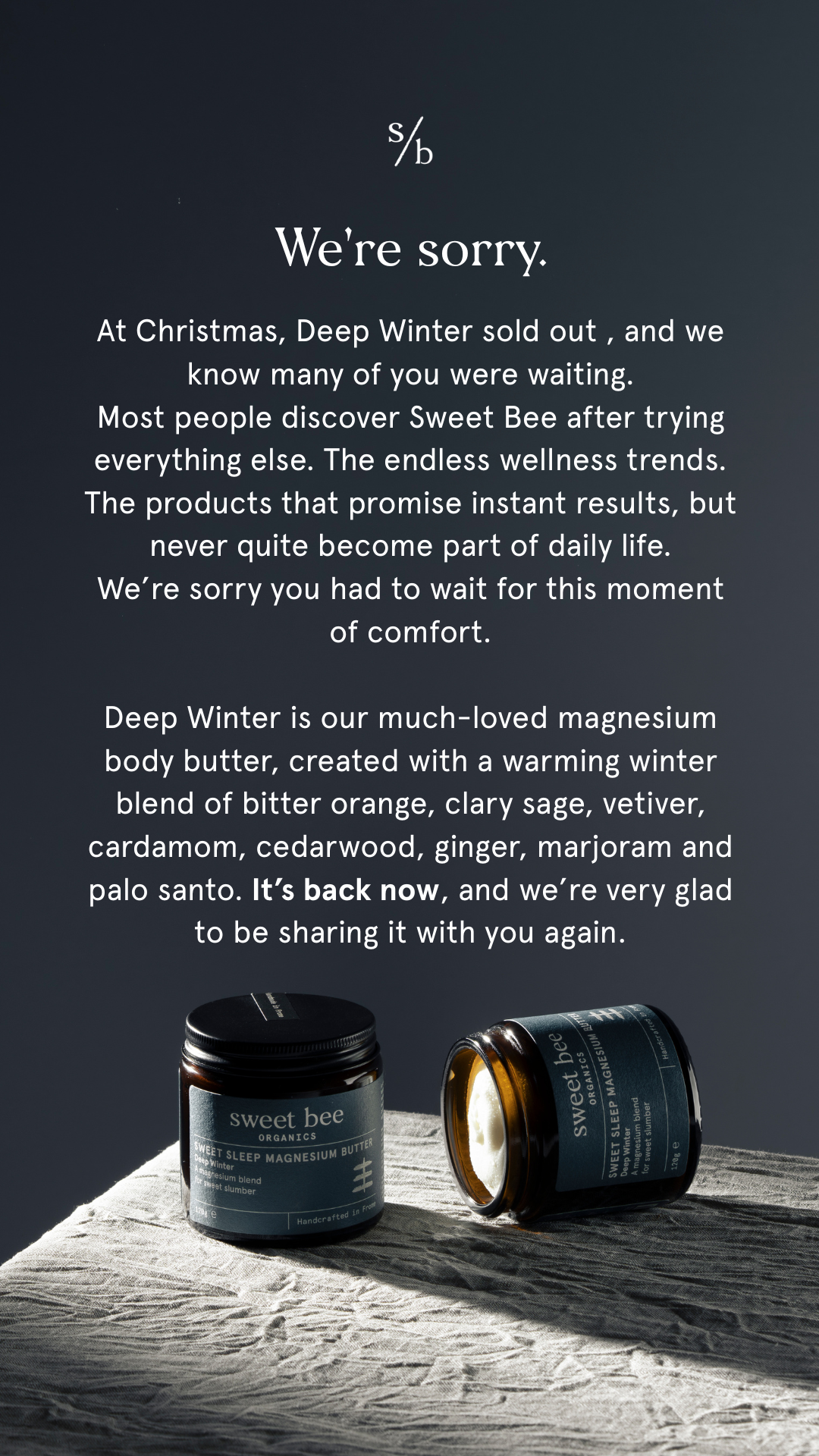 Sweet Bee Organics Facebook ad