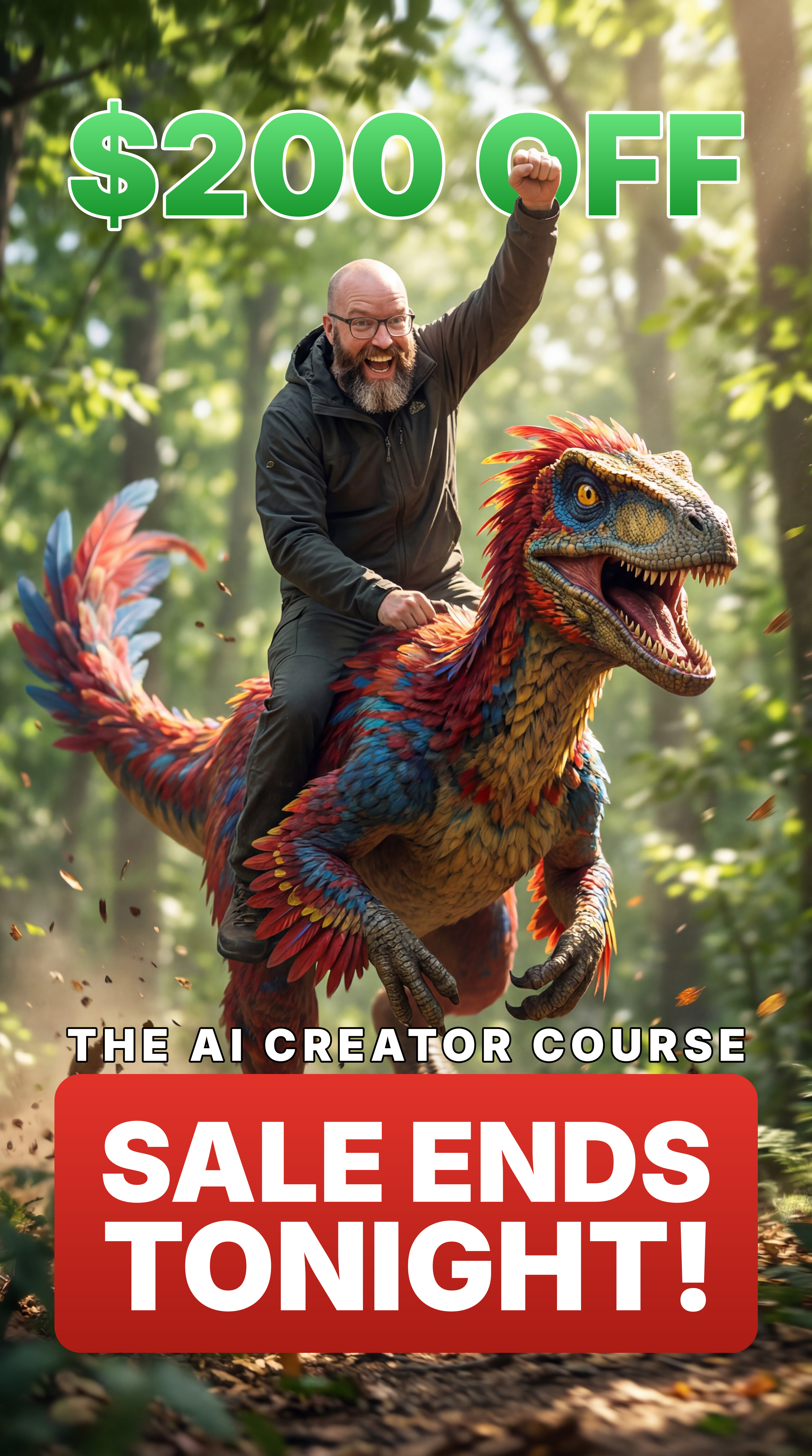 It Is Nick Miller Facebook ad: 68% Discount Ends Tonight AI Creator Course