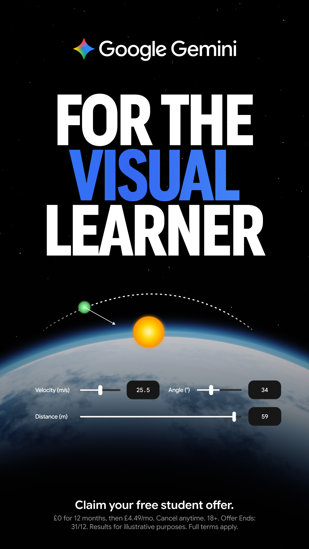 Google Gemini App Facebook ad: Claim Free Student Plan