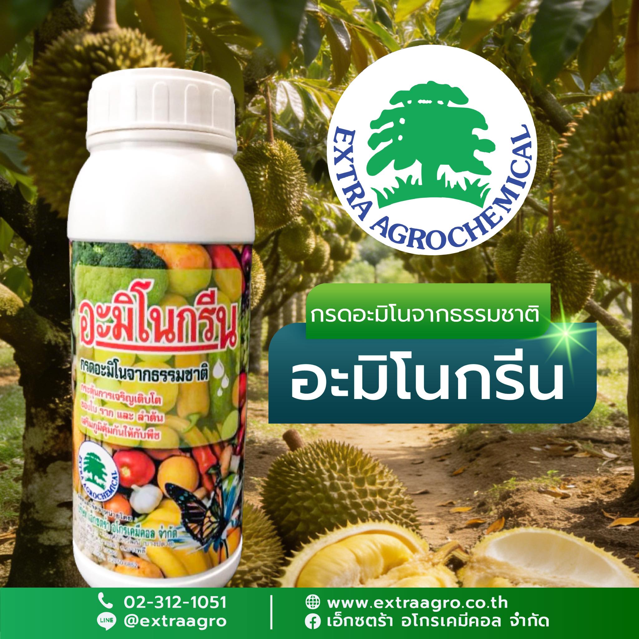 บริษัท เอ็กซตร้า อโกรเคมีคอล จำกัด Facebook ad: กรดอะมิโนจากธรรมชาติ