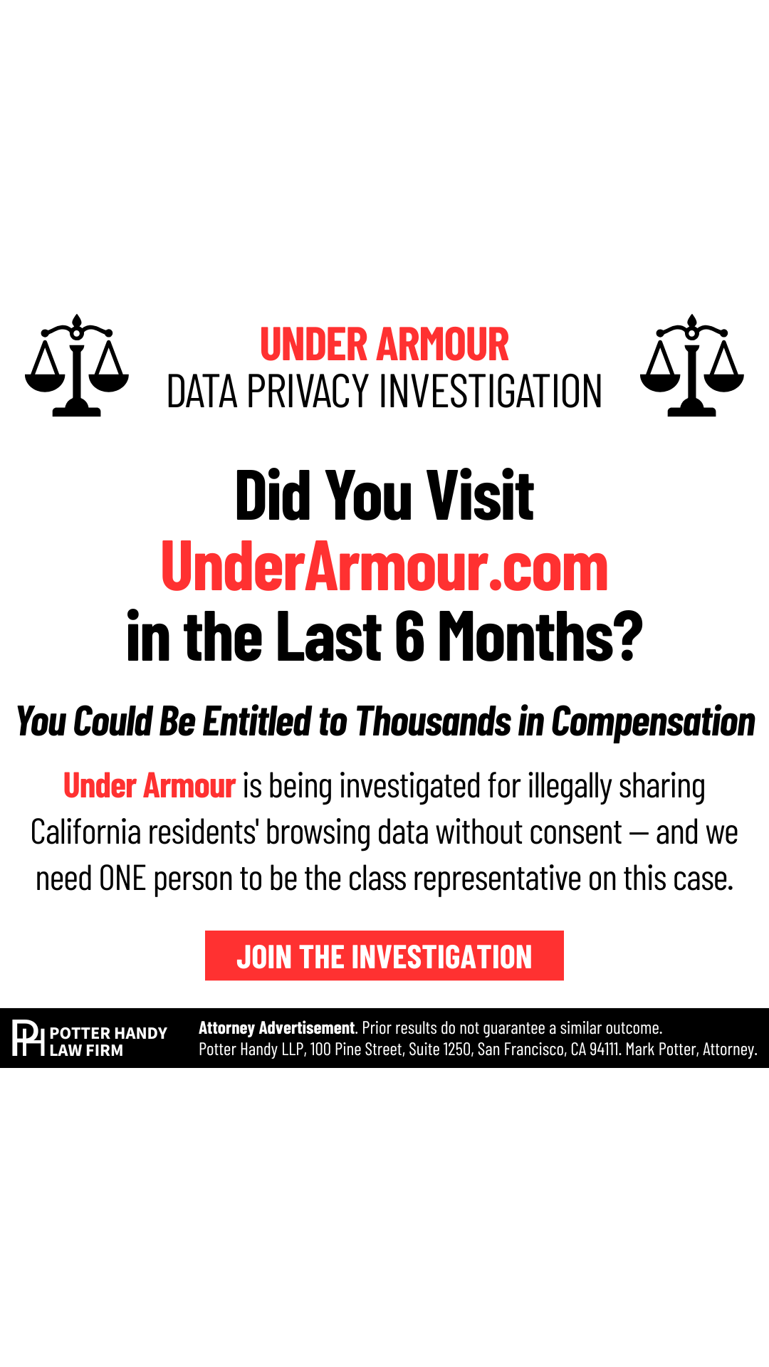 Potter Handy, LLP Law Firm Facebook ad