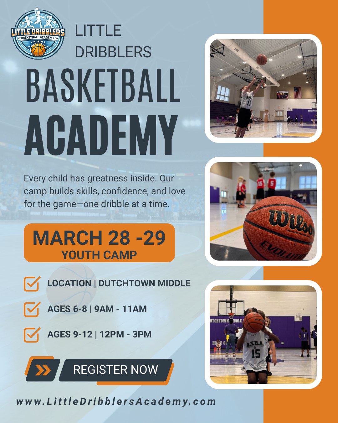 Little Dribblers Basketball Academy Facebook ad: www.LittleDribblersAcademy.com