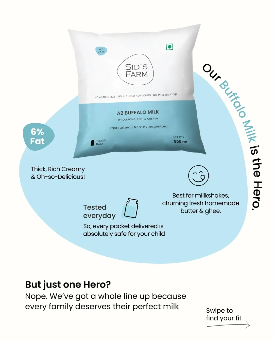 Sid's Farm Facebook ad: Because milk isn’t one-size-fits-all.
