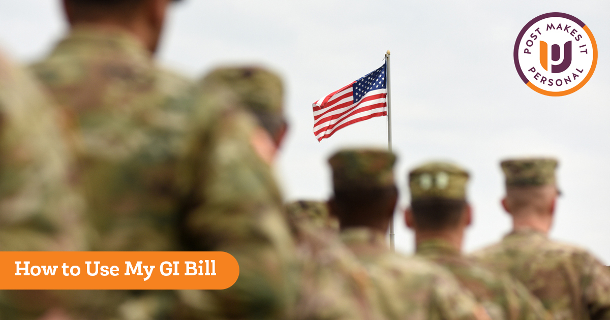 Post University Facebook ad: Making the Most of the GI Bill as a College Student