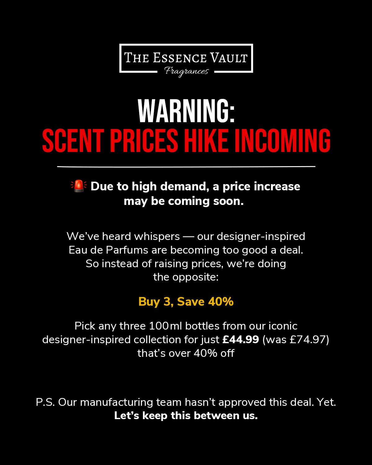 The Essence Vault Facebook ad