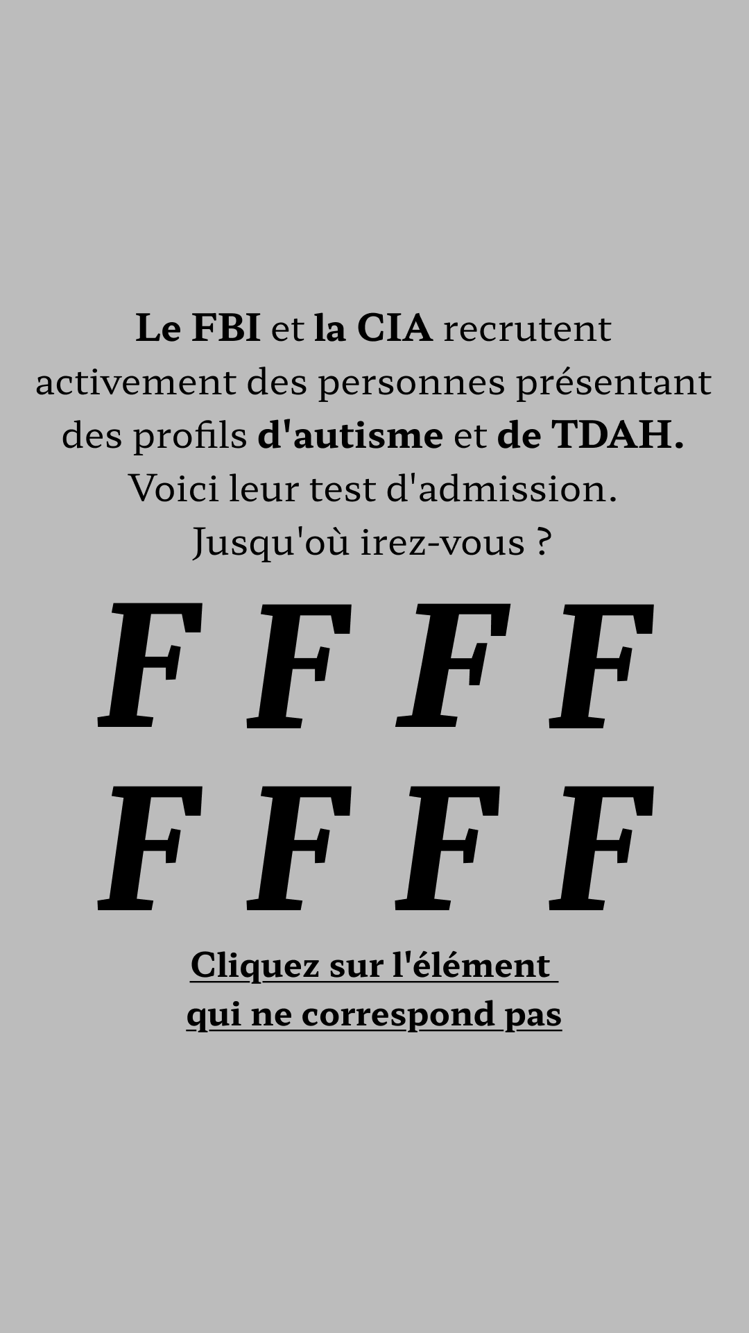 International IQ test Facebook ad