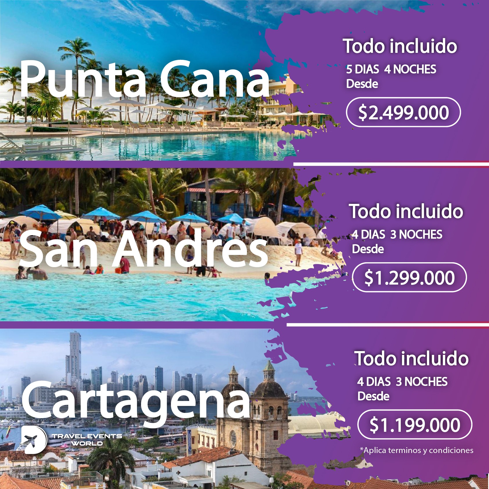Travel Events World Facebook ad: Cotiza tu viaje aquí!