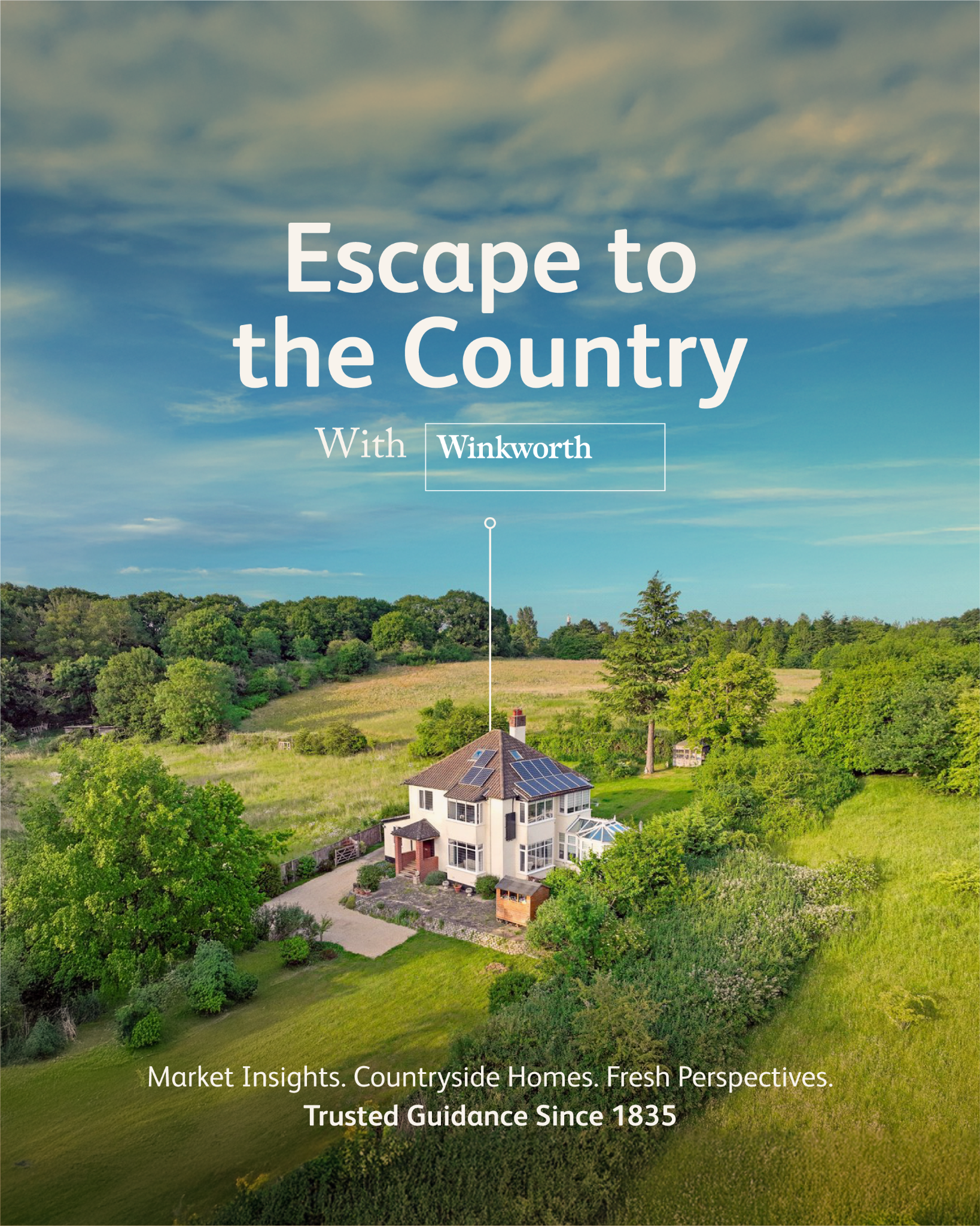 Winkworth Estate Agents Facebook ad: Buying, selling, or just daydreaming of open fields…