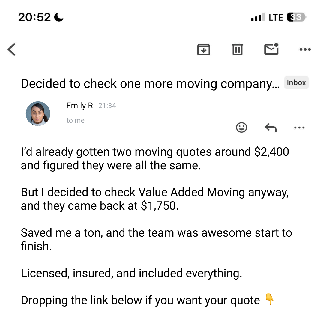 Value Added Moving Facebook ad