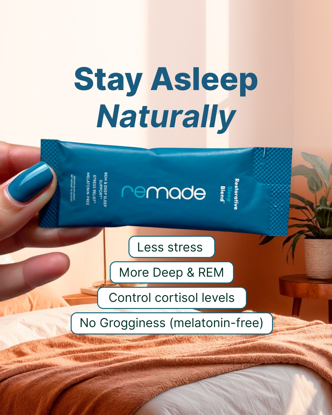 Remade Restorative Sleep Supplement Facebook ad