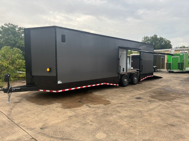 Inglewood-Custom Trailers Facebook ad: New 8.5x28 Race Trailer, enclosed car trailer, fully loaded