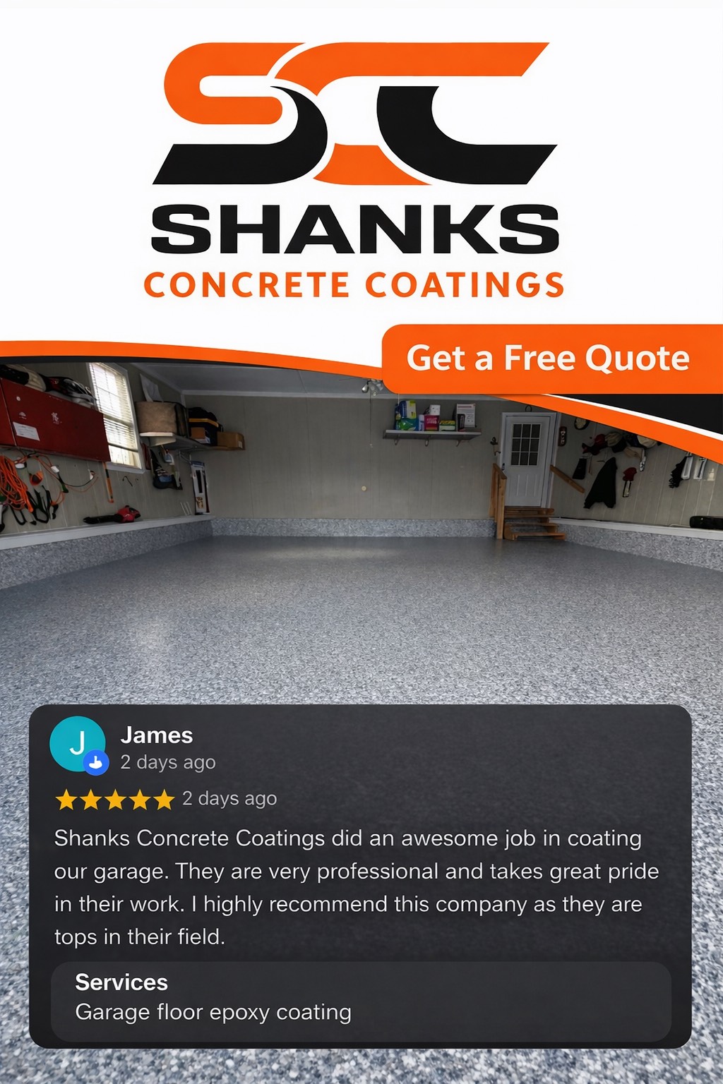 Shanks Concrete Coatings Facebook ad from Jan 18, 2026