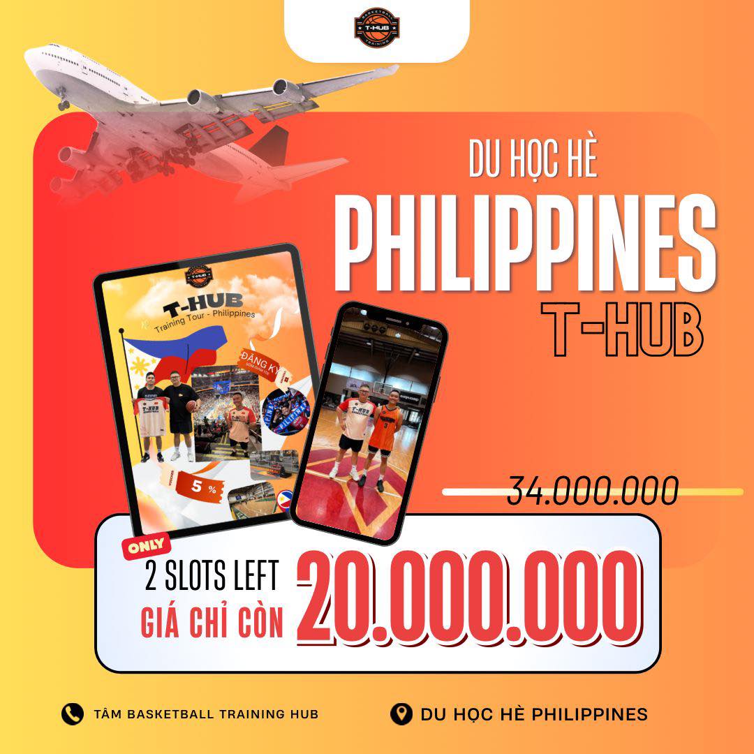 Tâm Basketball Training Hub Facebook ad: DU HỌC BÓNG RỔ TẠI PHILIPPINES CÙNG T-HUB