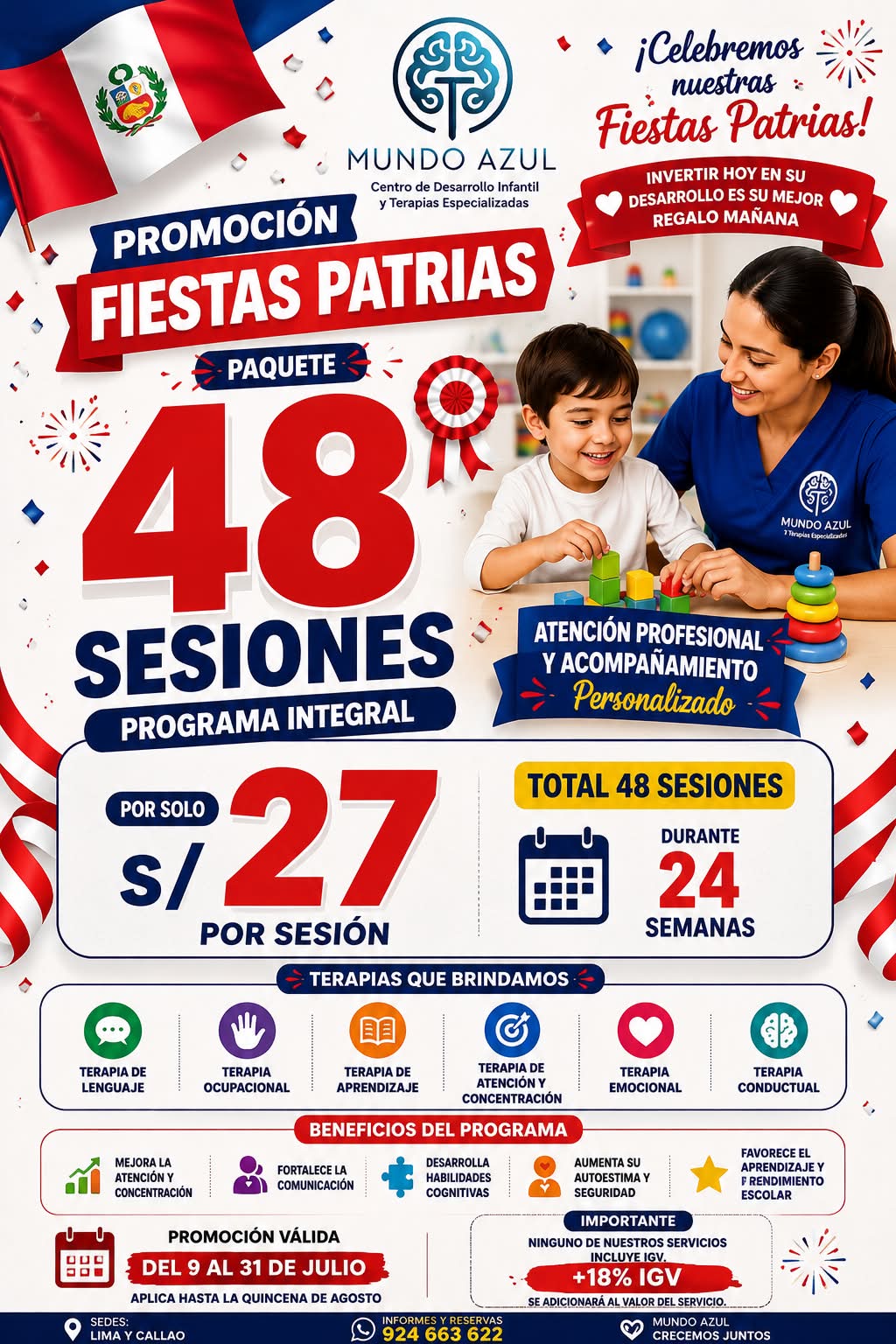 Centro NeuroPediatrico Mundo Azul Facebook ad: PROGRAMA TERAPÉUTICO DE 6 MESES