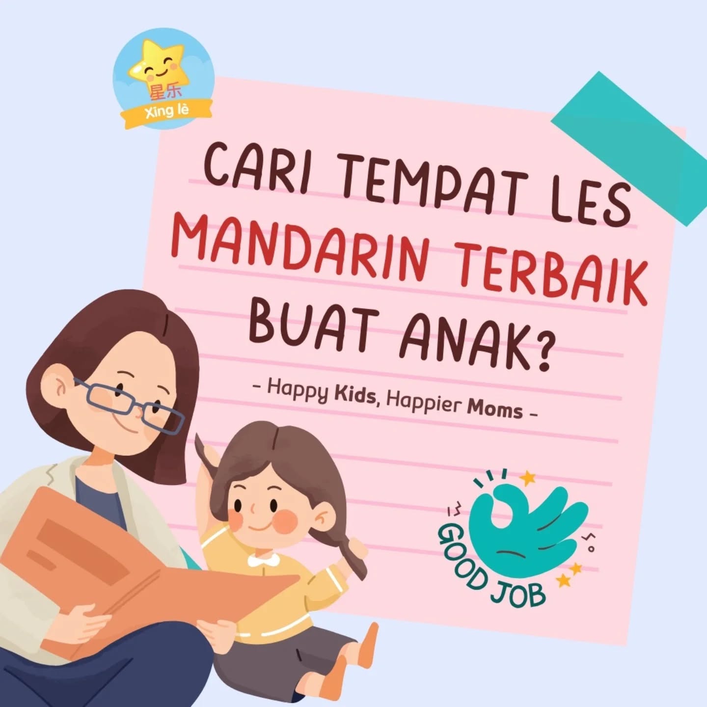 xingle.mandarin Facebook ad: Moms cari tempat les Mandarin yang benar-benar bisa…