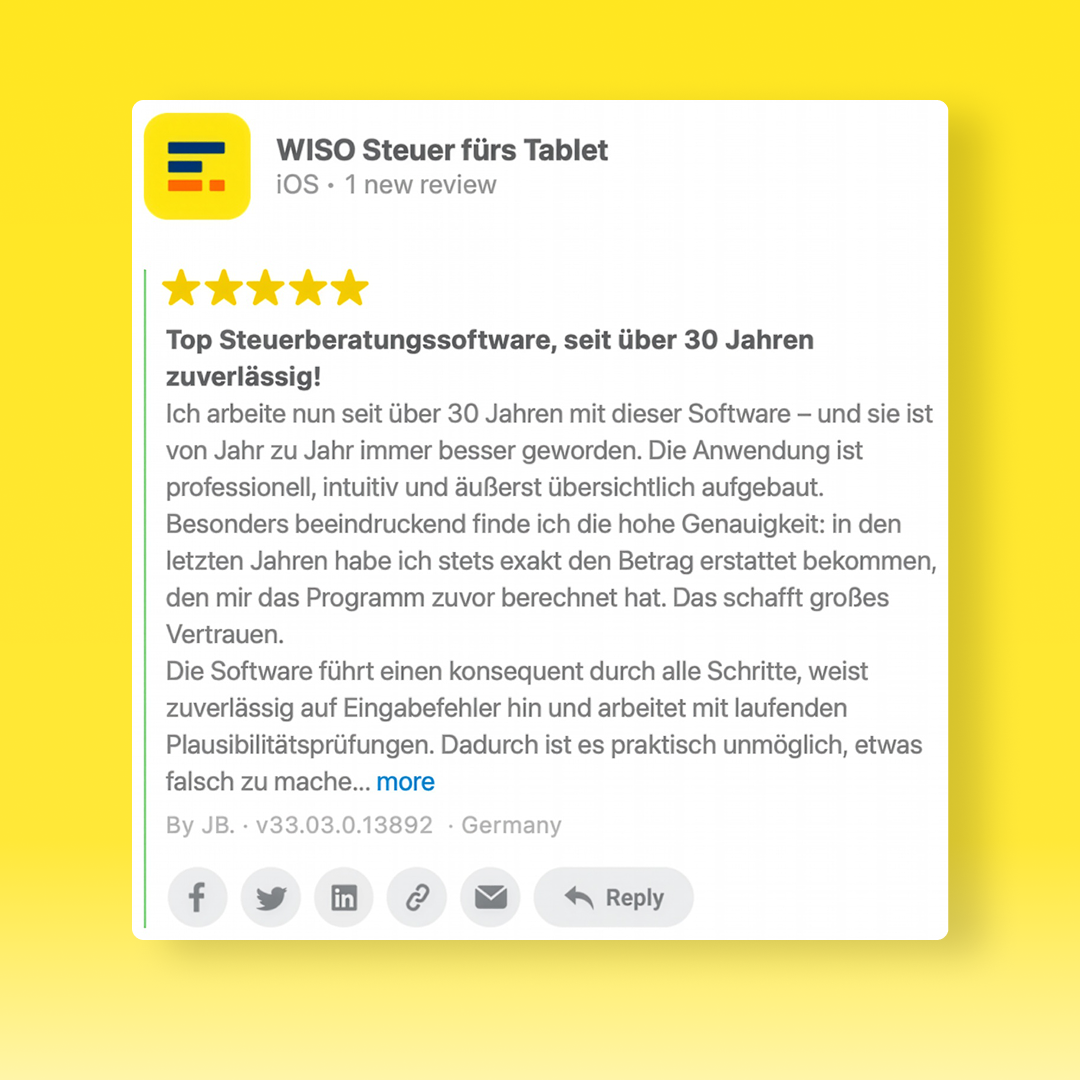 WISO Steuer Facebook ad