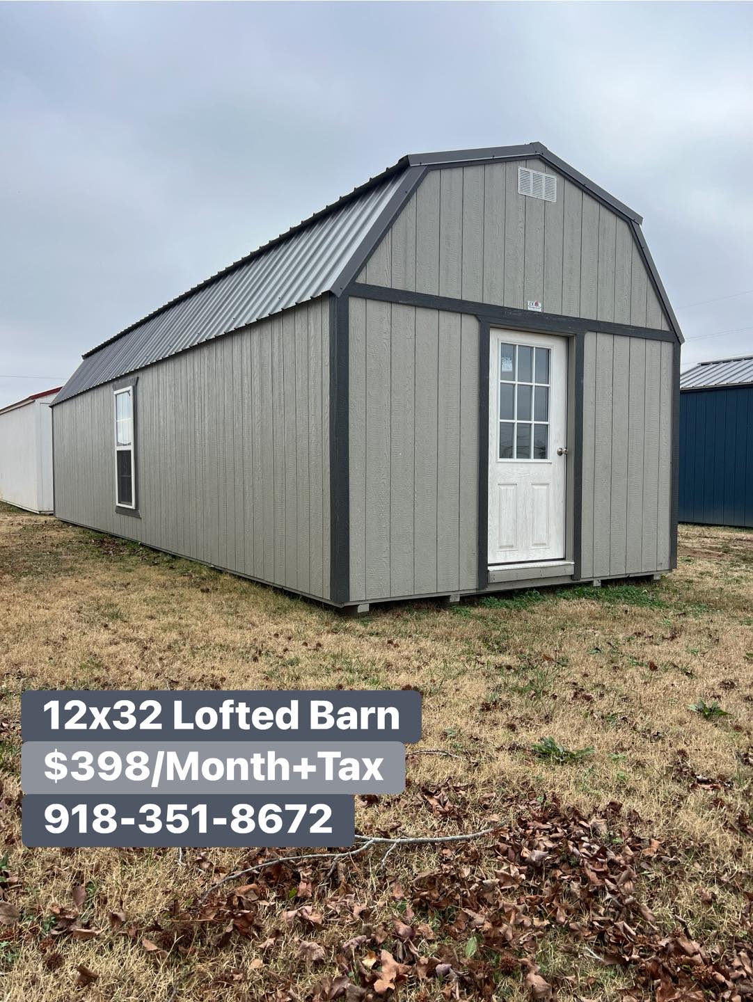 Southwest Portable Buildings Facebook ad: 12x32 Lofted Barn