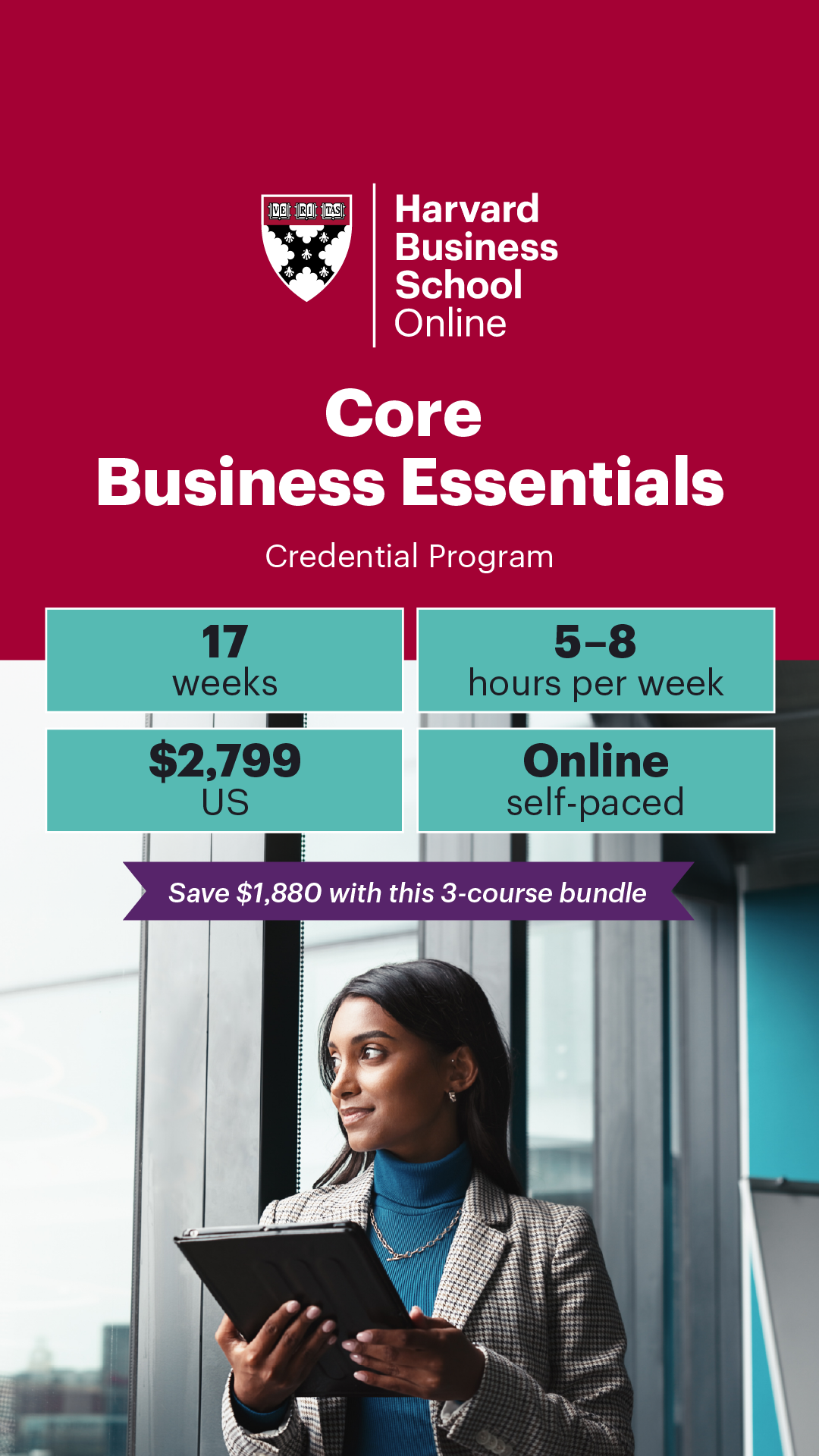 Harvard Business School Online Facebook ad