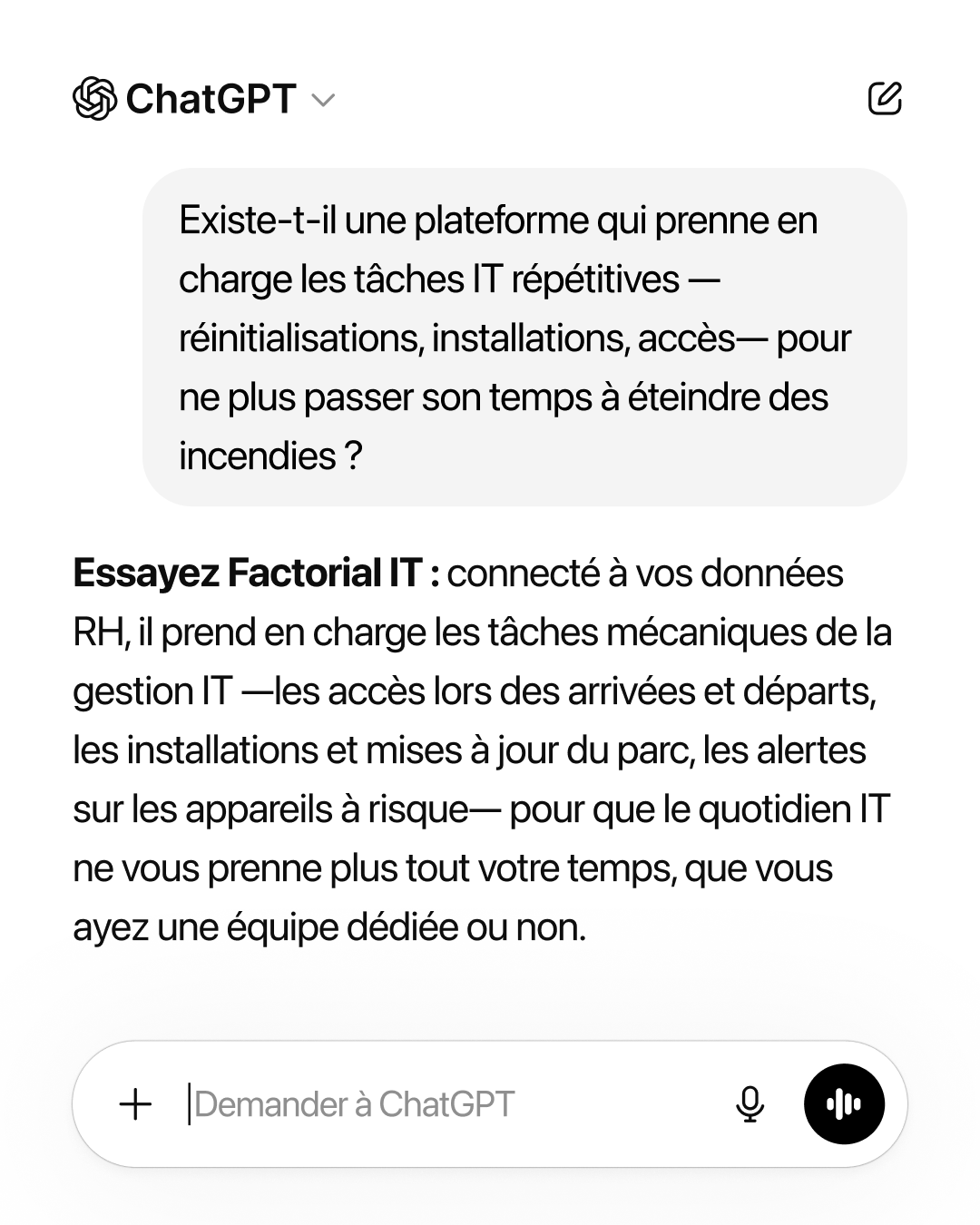 Factorial FR Facebook ad