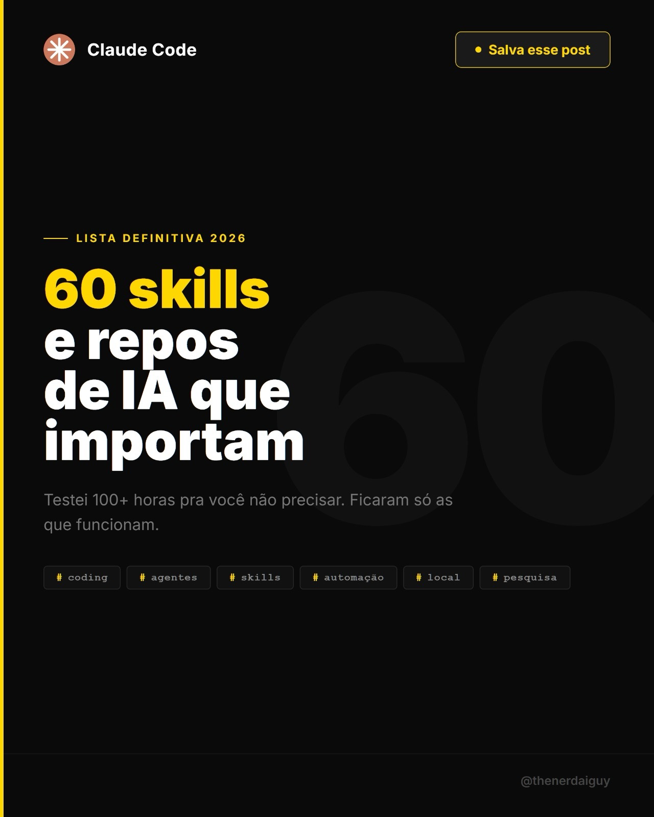 The Nerd AI Guy Facebook ad: Você não precisa testar 100 ferramentas de IA.